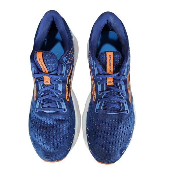 Brooks Glycerin 20 Running Shoe sz 13 Men Blue Orange Low Top Lace Up NO INSOLES - Picture 8 of 12